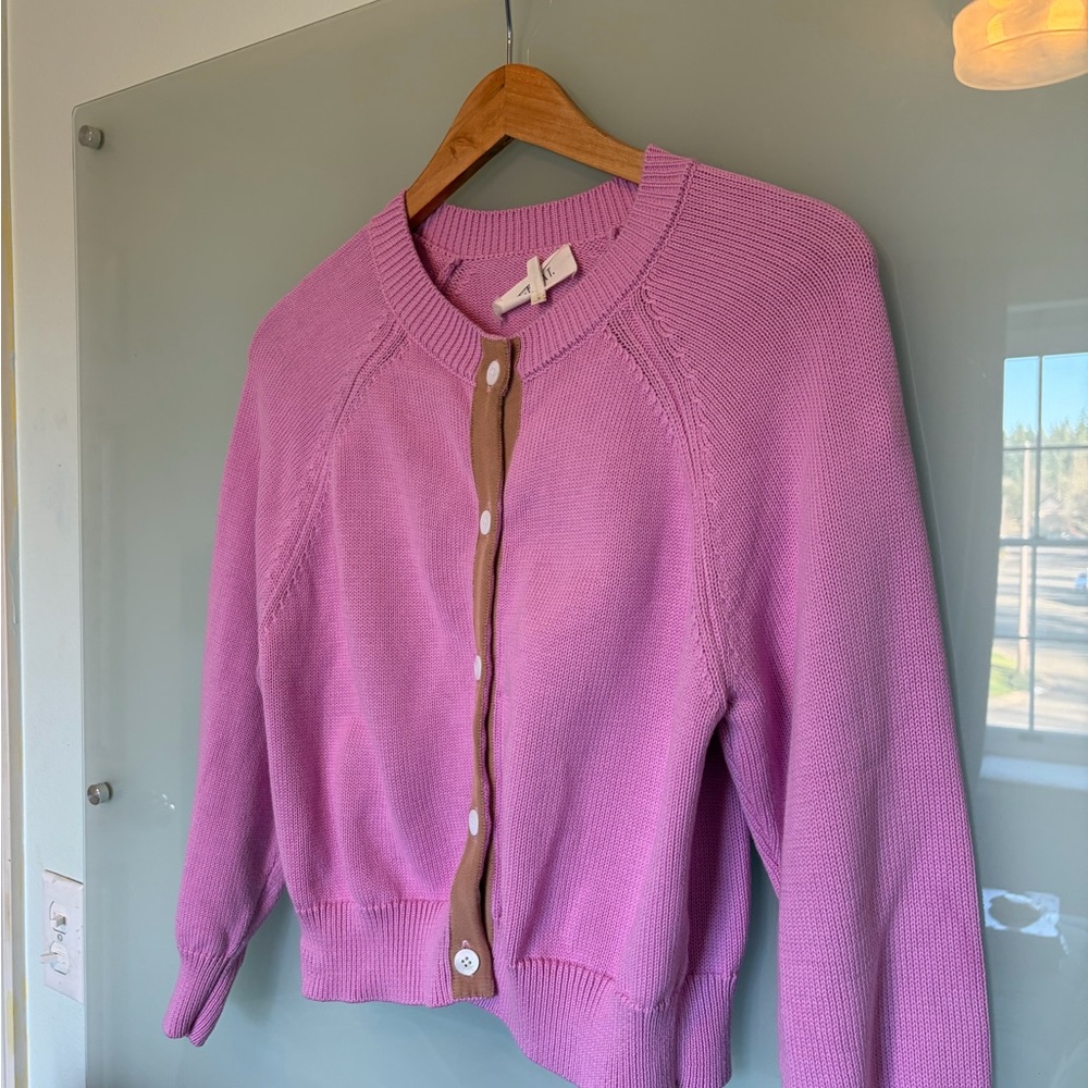 The Great. The Tiny Cardigan in the color Lilac Blossom - Picture 4 of 11